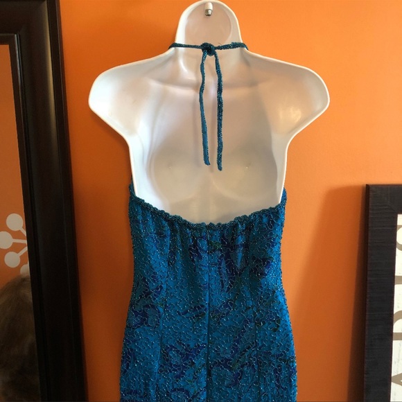 Beaded sequin gorgeous evening gown asymetrical - Picture 1 of 3